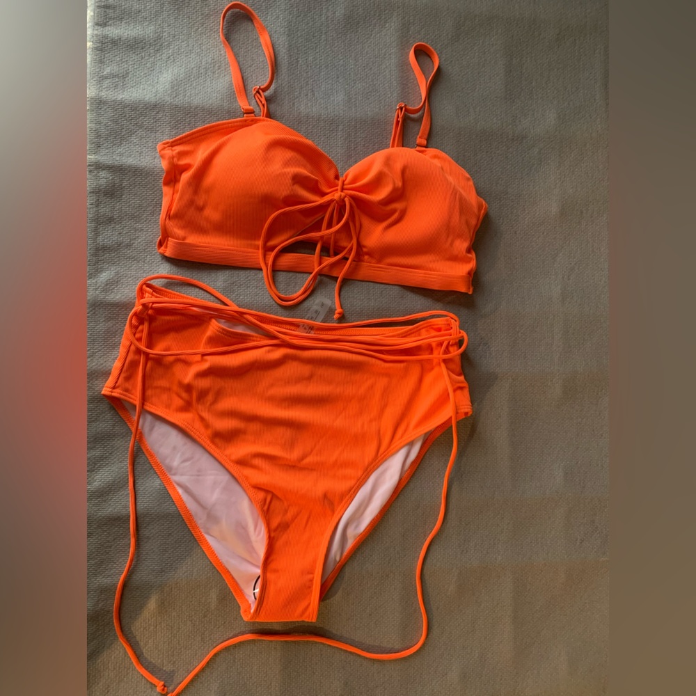 Orange Bikini for Summer Bathing Suit Two Piece Set Shein